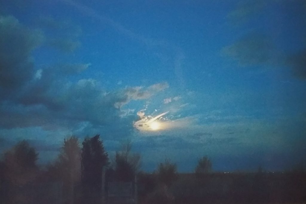 Print comparison of night sky with moon printed on Epson Workforce Pro WF-4730, HP Envy 7640, and Canon PIXMA MX922.